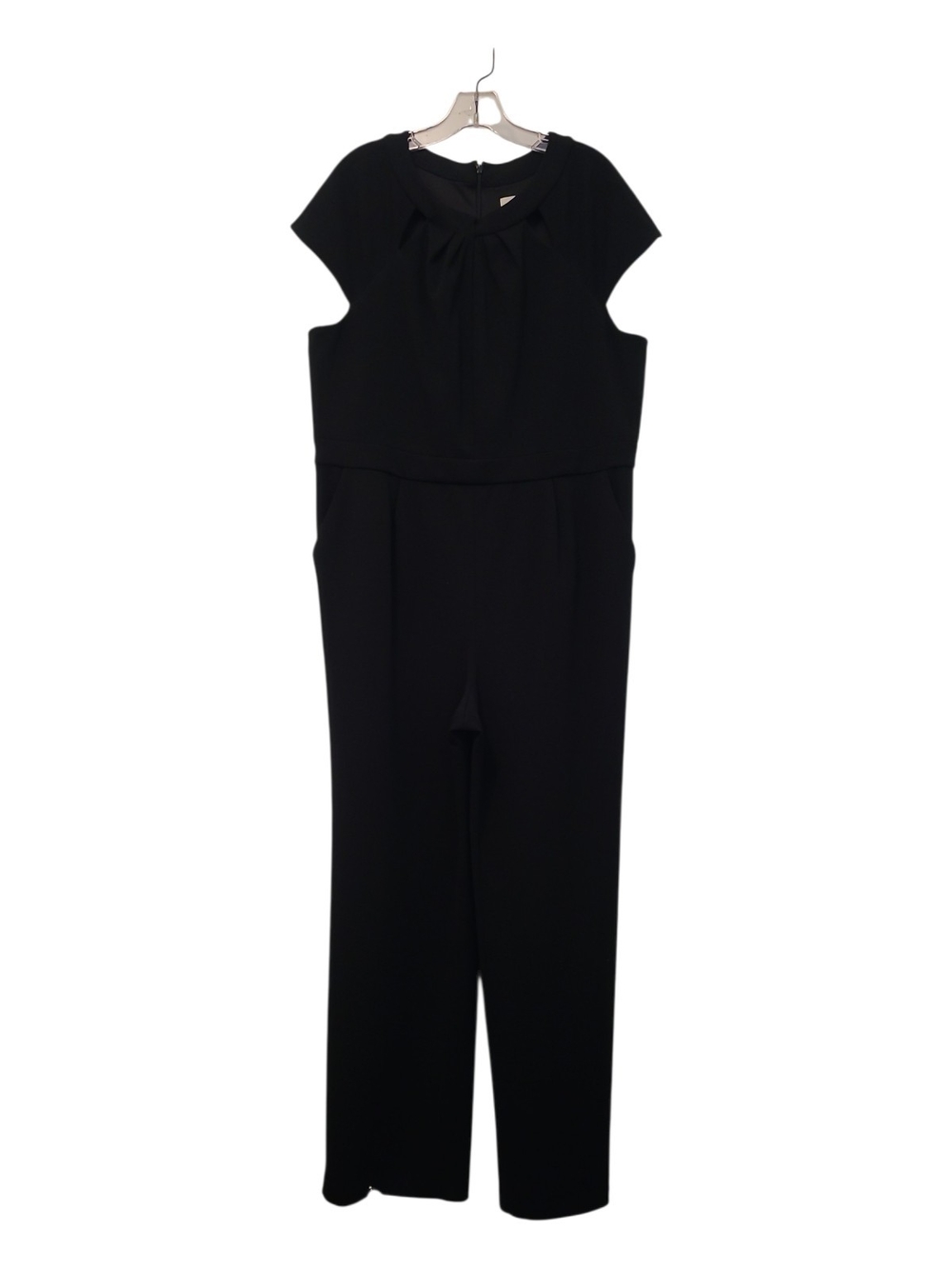 Chico's Black Sleeveless Jumpsuit with Pleated Neck